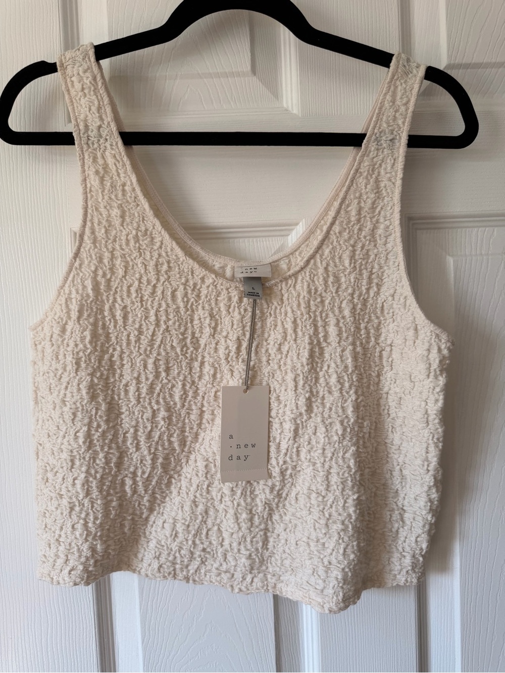 NWT A New Day Textured Cream Tank Top